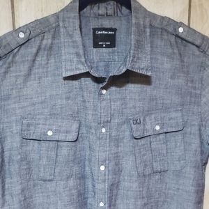 Calvin Klein Jeans Men's XL grey button down